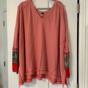 Free people loving leopard thermal top in camo size large